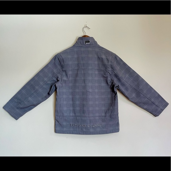US Polo Association Grey Plaid Full Zip Jacket - Boys Large (14-16) - Picture 2 of 6